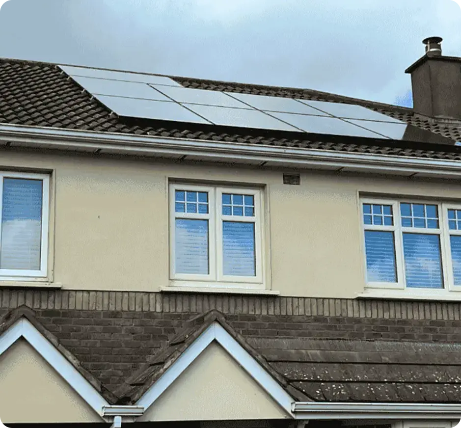 House with solar panels on roof