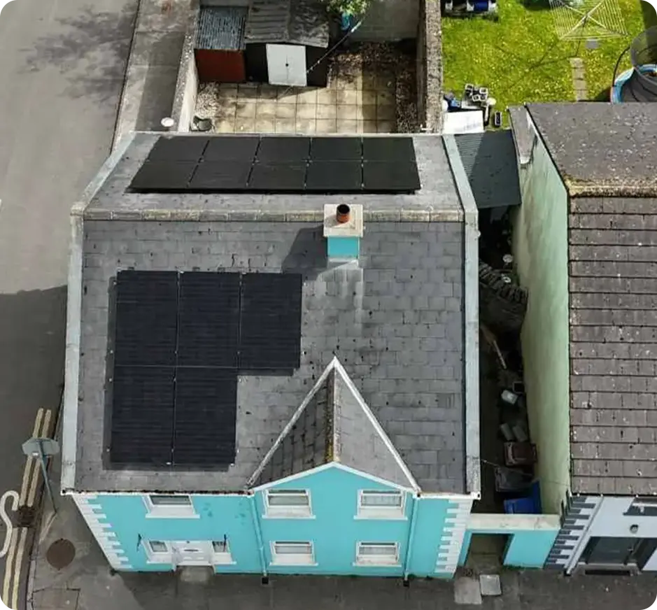 House with solar panels on roof