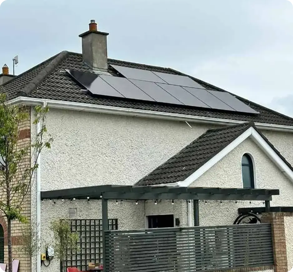 House with solar panels on roof
