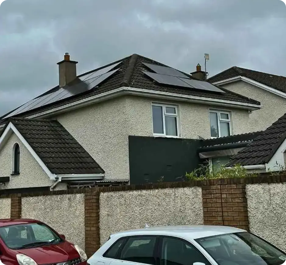 House with solar panels on roof