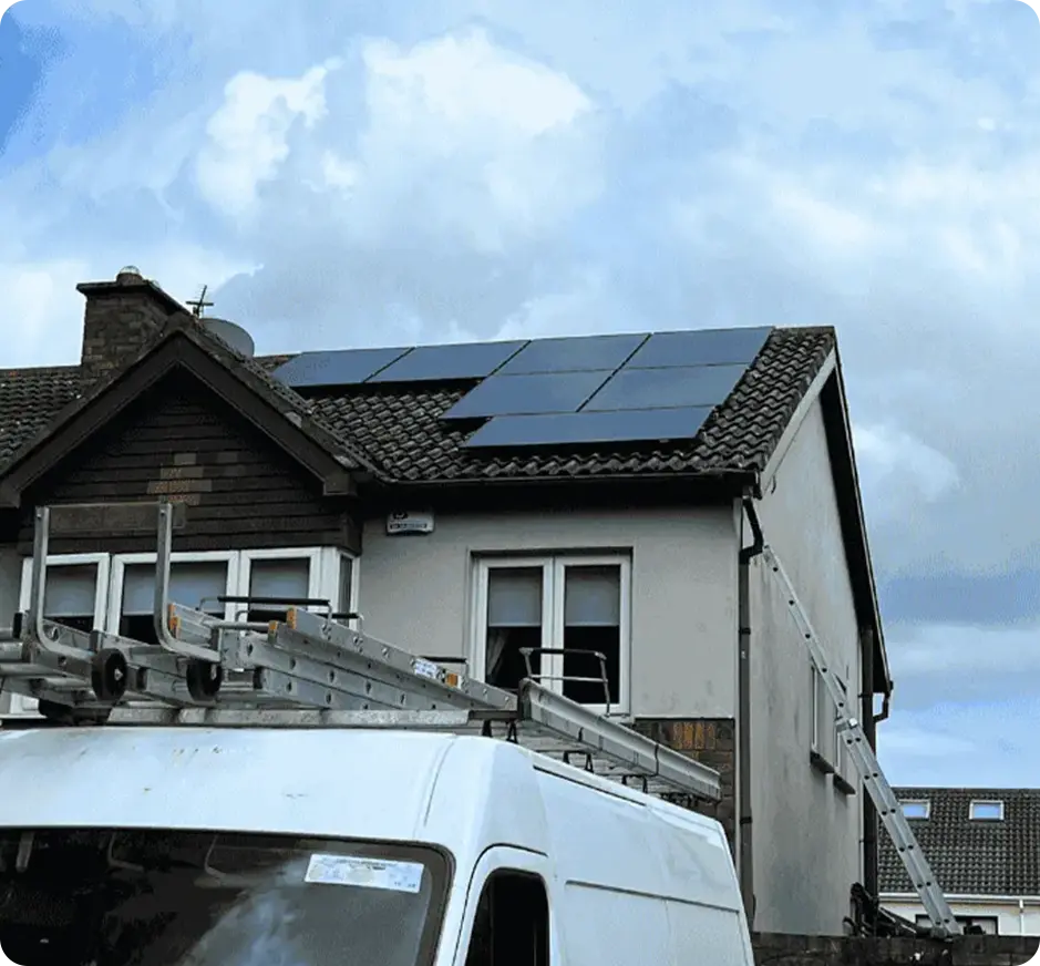 House with solar panels on roof
