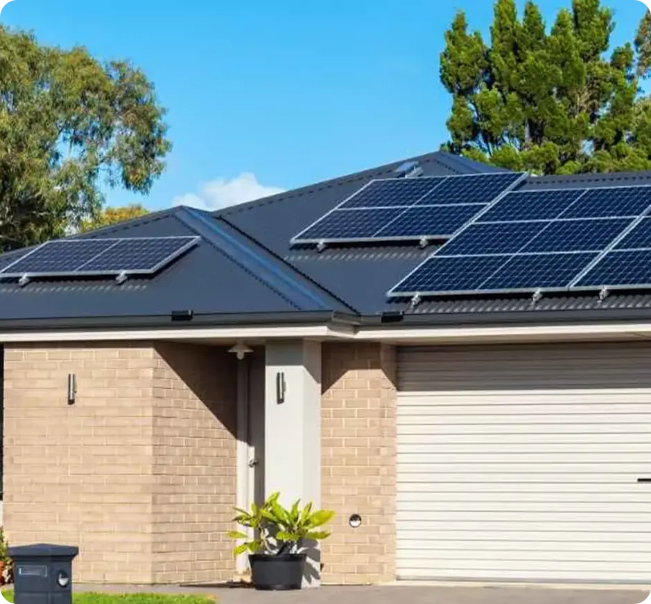 Solar panel on the roof of the house