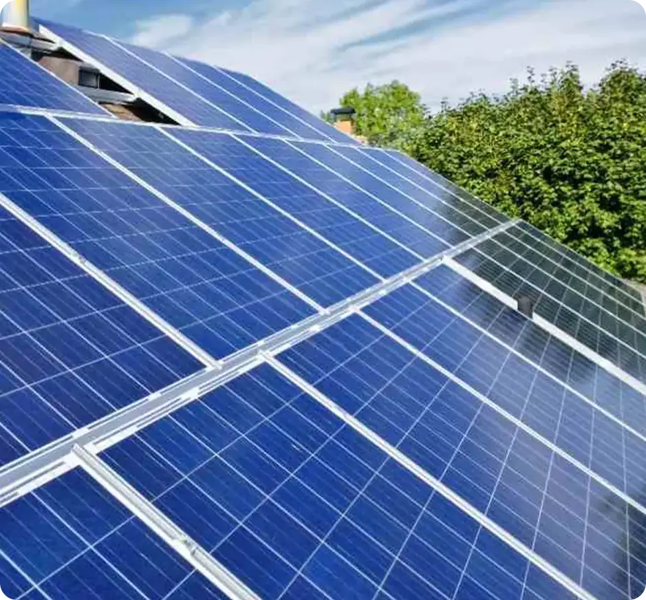 Solar panels on the roof