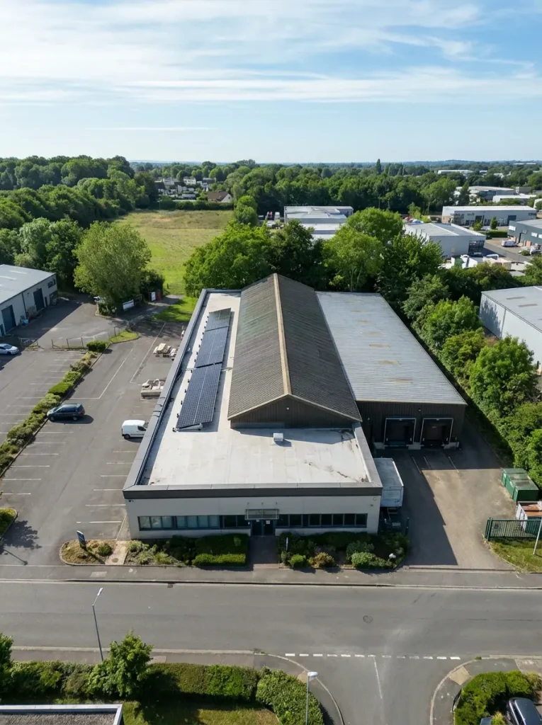 Aerial view of industrial building Lucan.