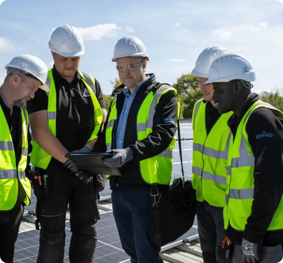 A group of engineers standing